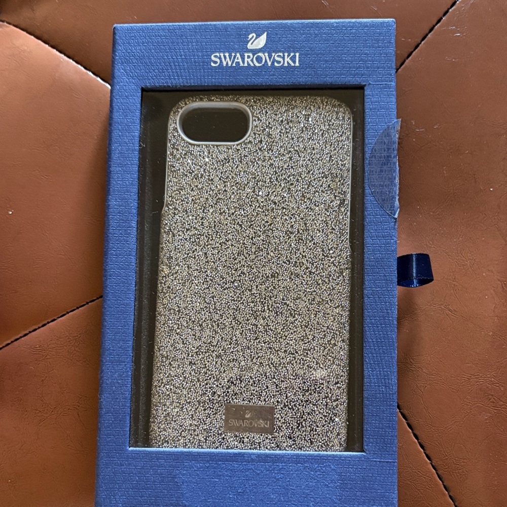 Swarovski Silver Glitter Phone Case with Crystal Shine